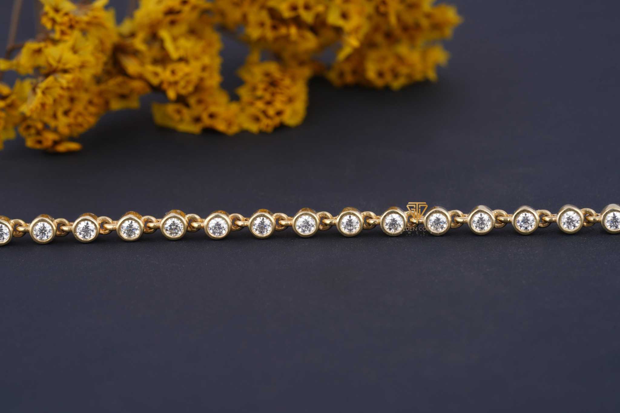 Bezel Set Round Cut Moissanite Tennis Minimalist Wedding Bracelet