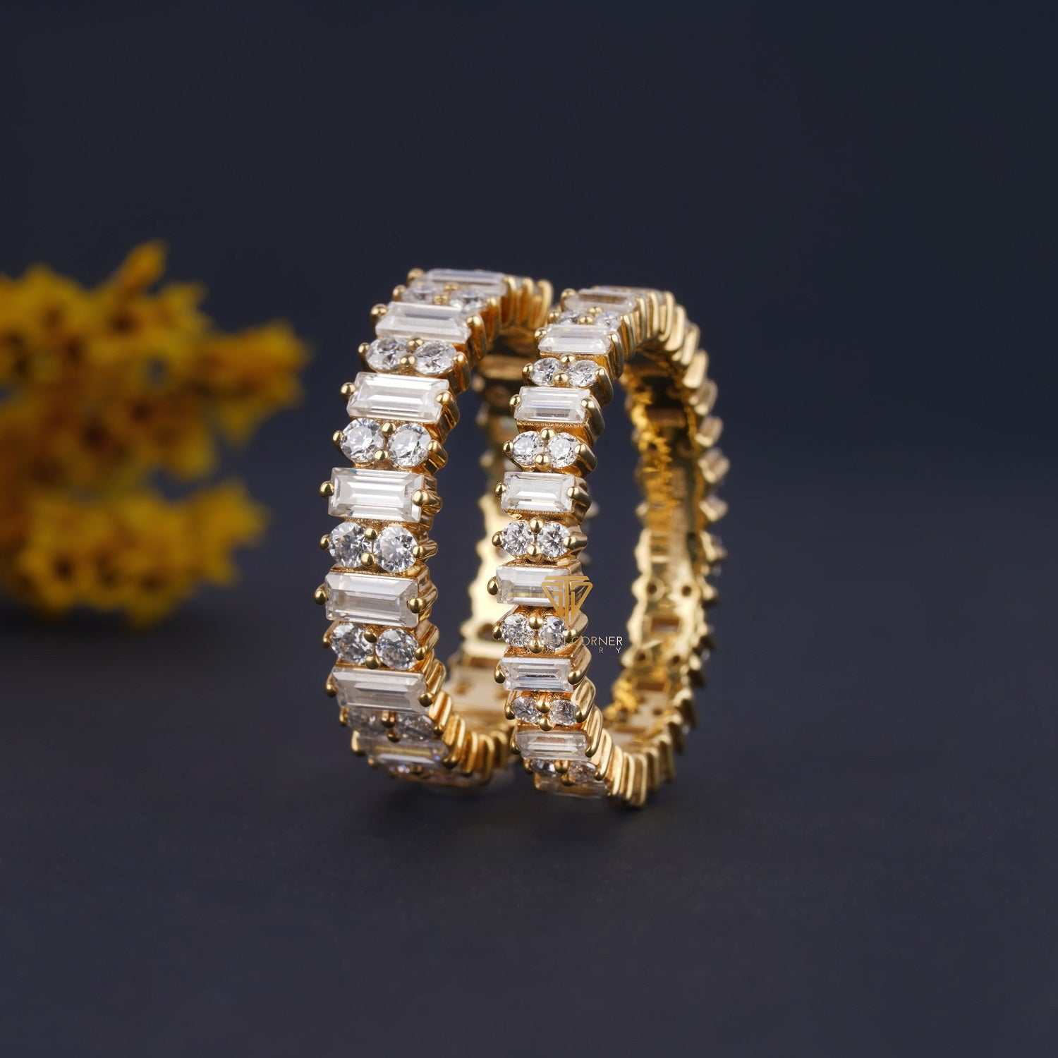 3.00 CT Vintage Baguette Moissanite Full Eternity Wedding Band