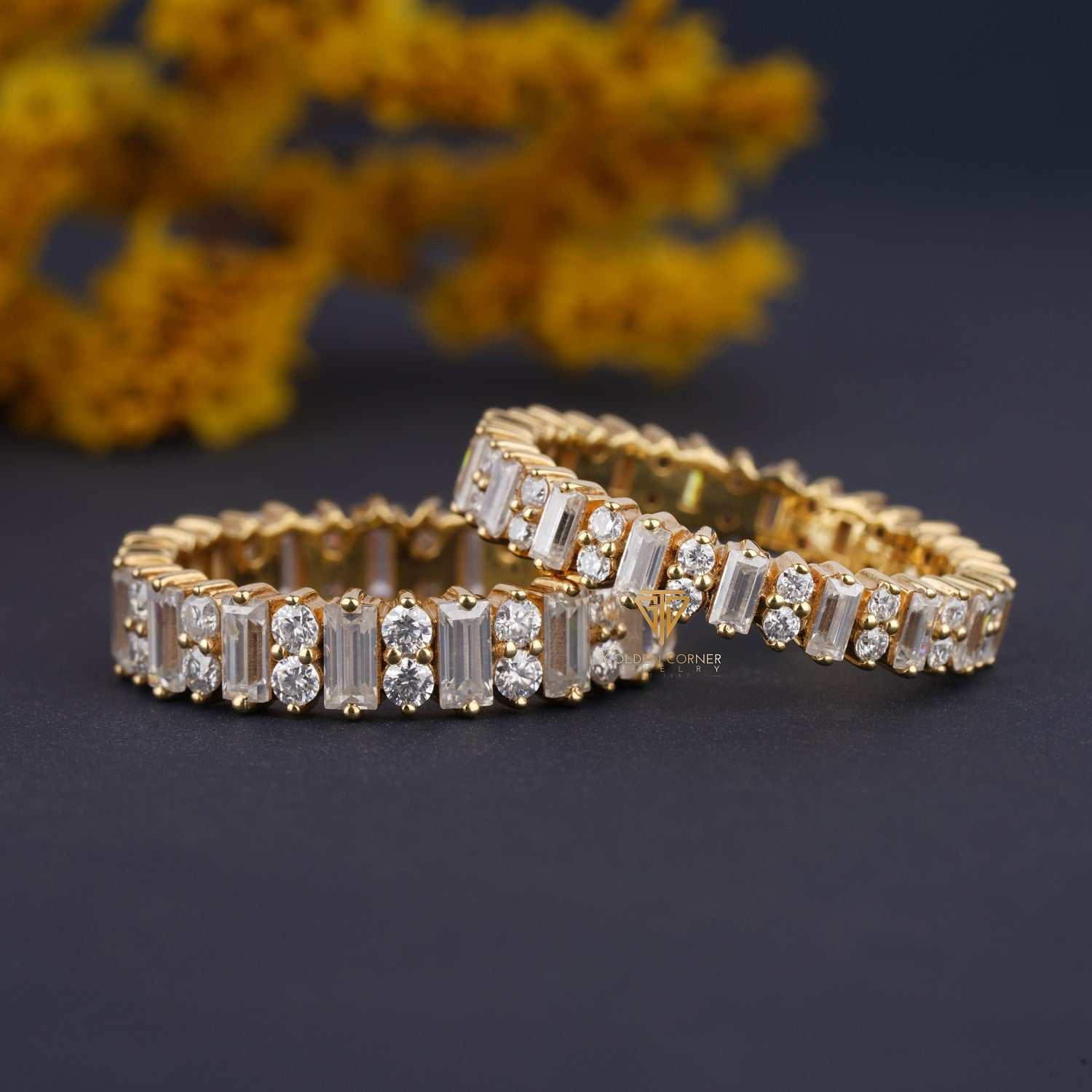 3.00 CT Vintage Baguette Moissanite Full Eternity Wedding Band