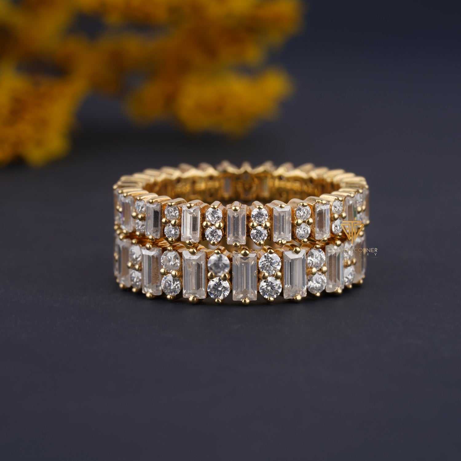 3.00 CT Vintage Baguette Moissanite Full Eternity Wedding Band