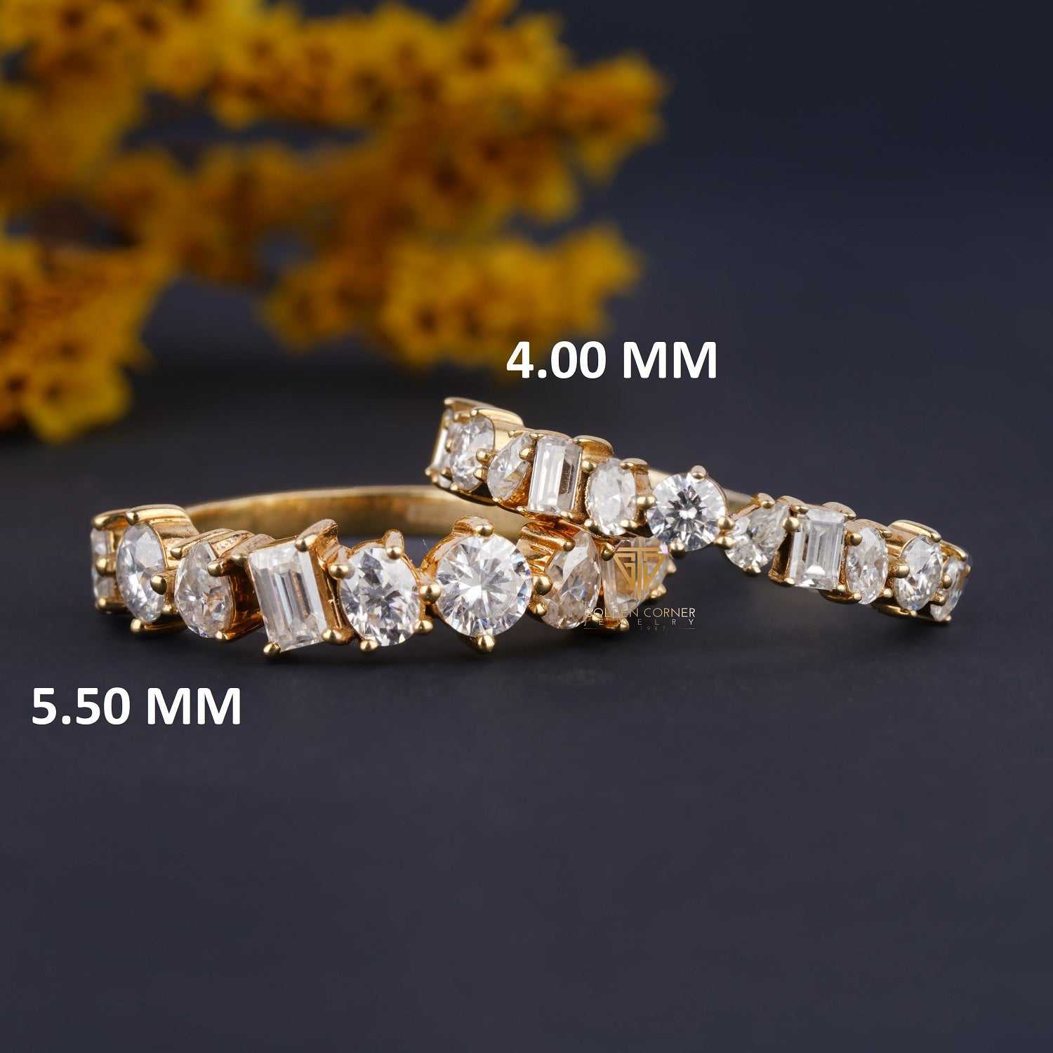 Cluster Multi-Shape Baguette Moissanite Wedding Band