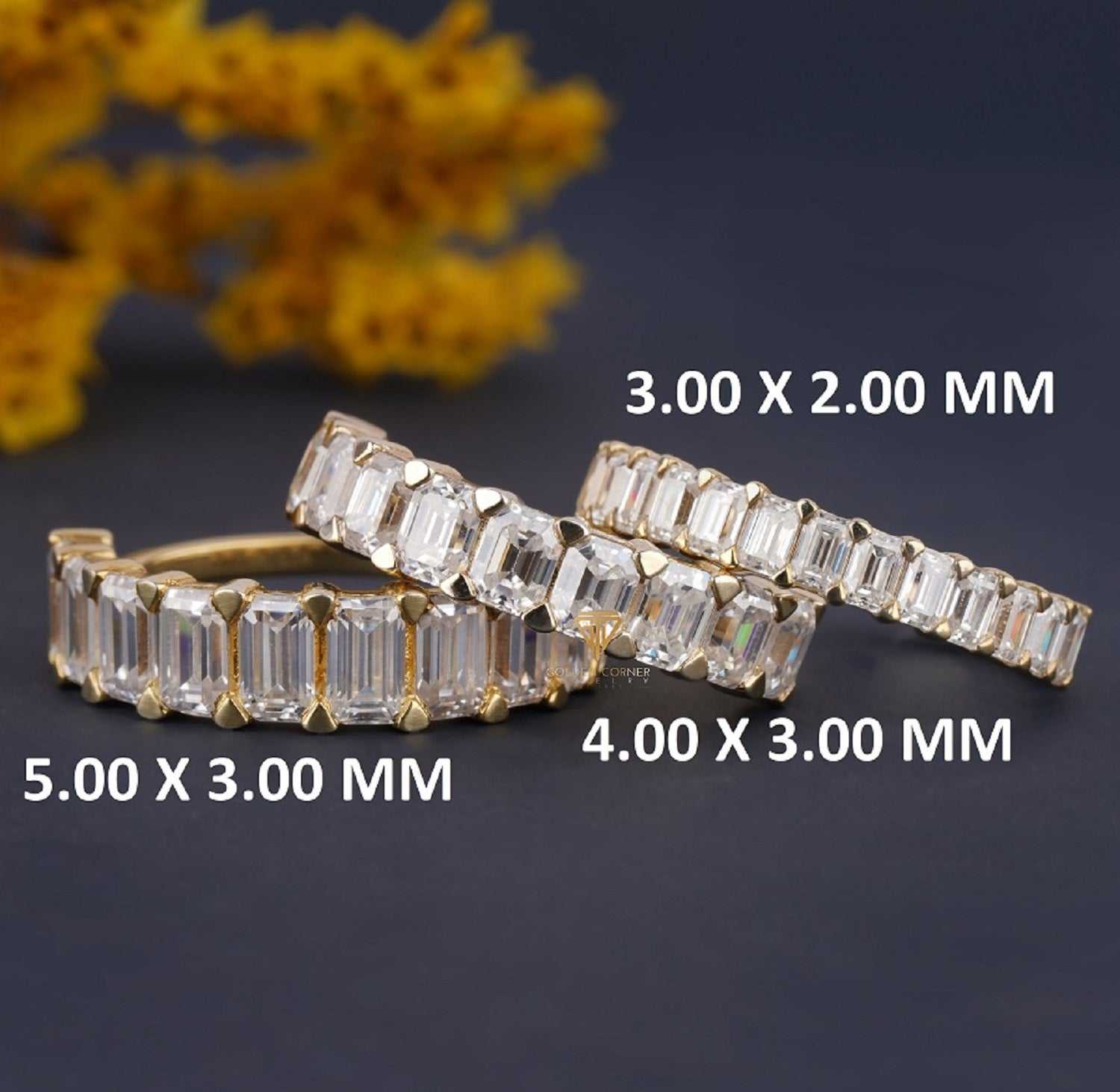 Half Eternity Moissanite Solid Gold Stackable Wedding Band