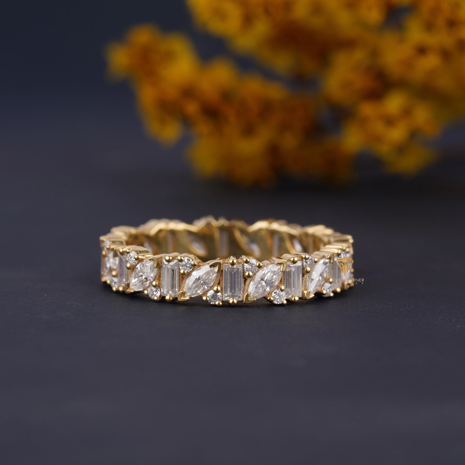 2.20 CT Mixed Baguette Moissanite Full Eternity Wedding Band