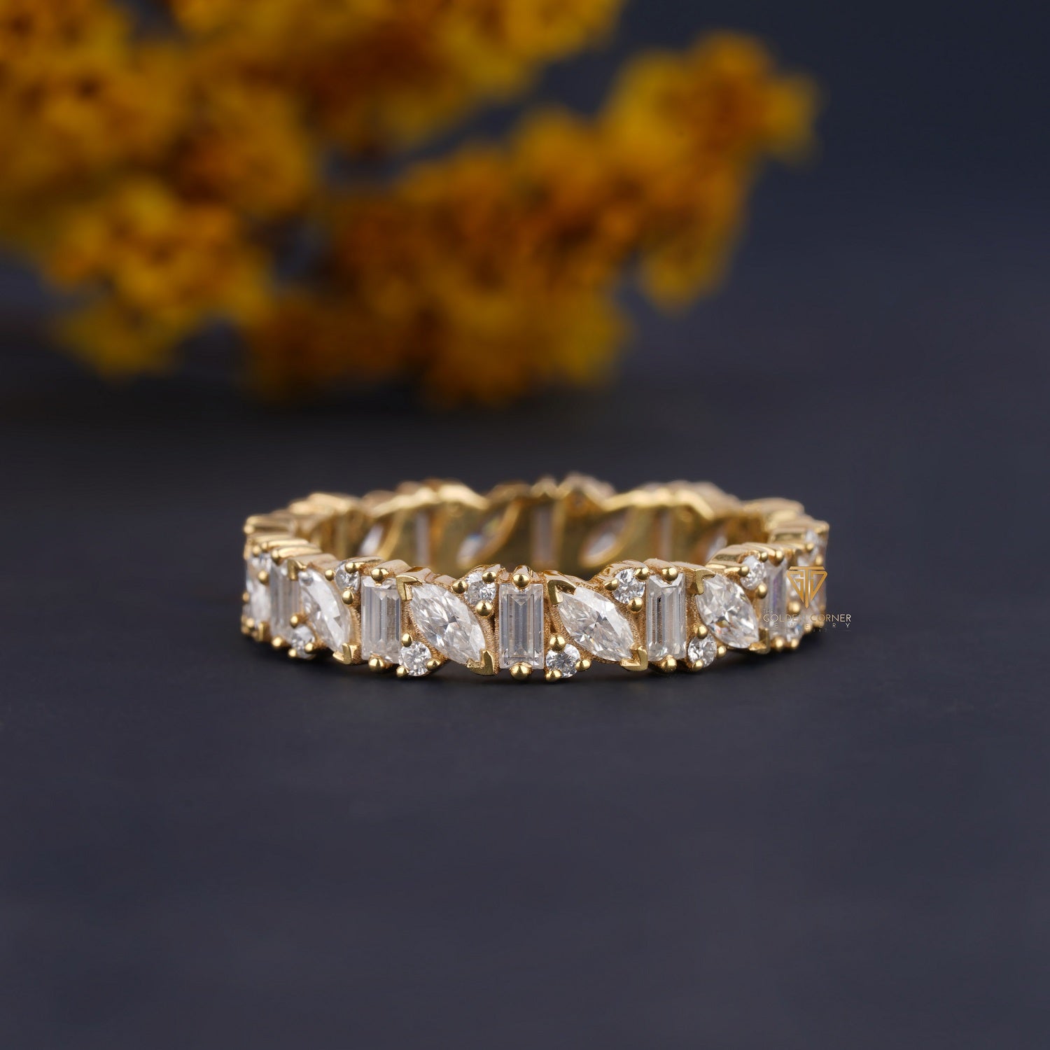 2.20 CT Mixed Baguette Moissanite Full Eternity Wedding Band