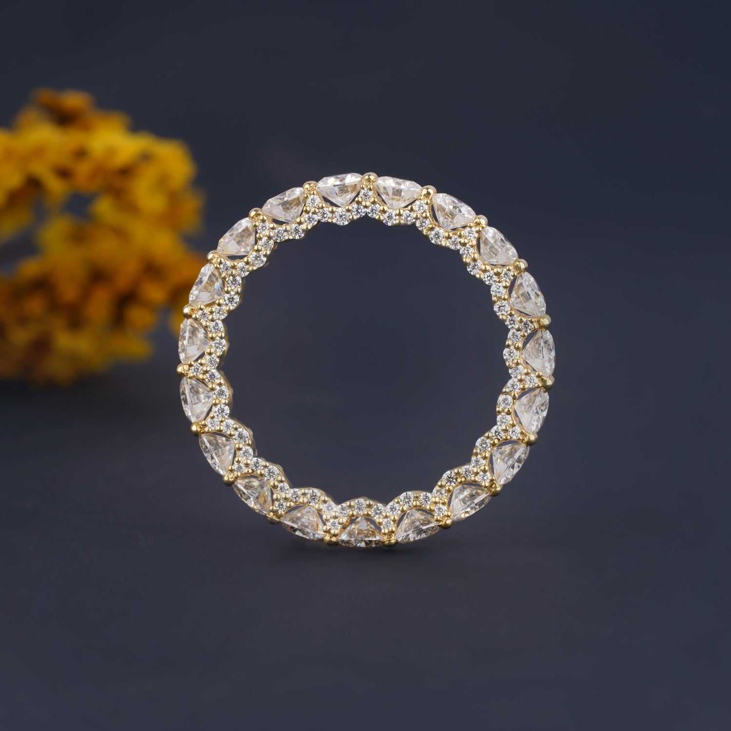 Bezel Set Moissanite Prong Setting Full Eternity Wedding Band