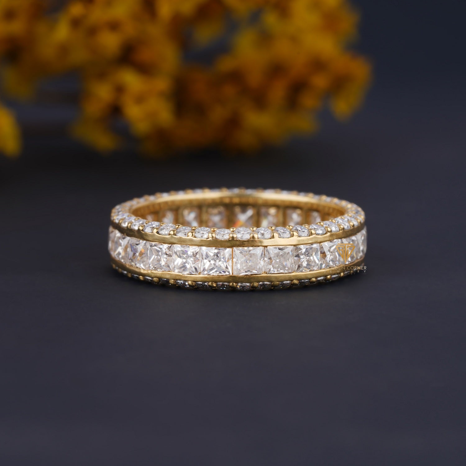 3.70 CT Channel Set Moissanite Full Eternity Wedding Band