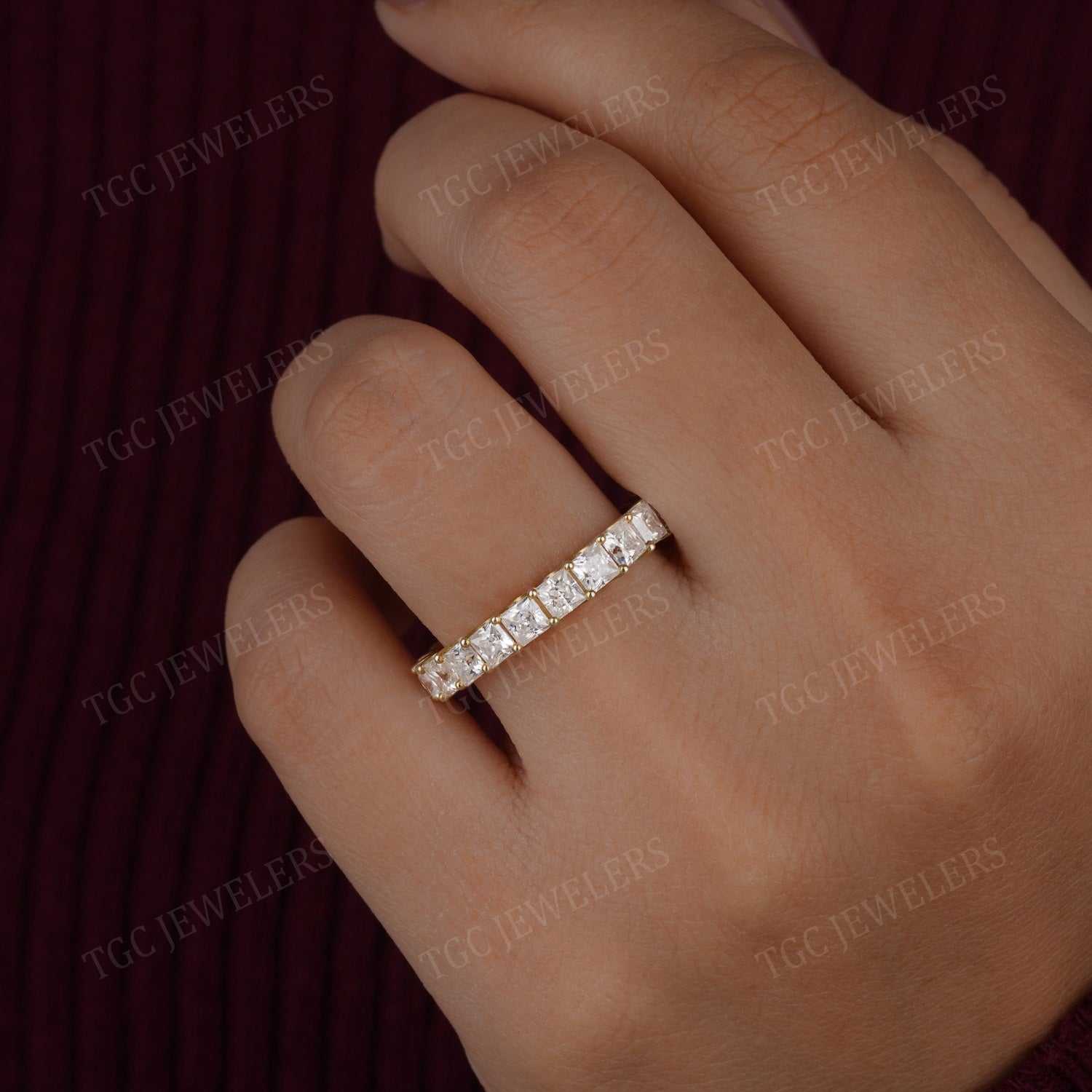 Classics Princess Cut Moissanite Full Eternity Wedding Band