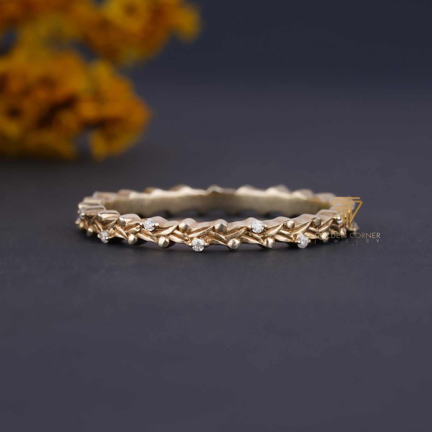 Nature Inspired Round Shape Moissanite Band For Women