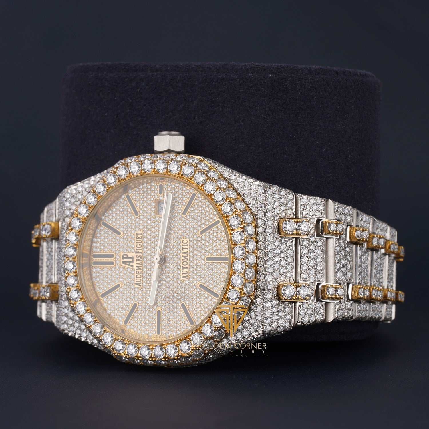 Iced Out Round Cut Moissanite Diamond Japan Automatic Men's Watch