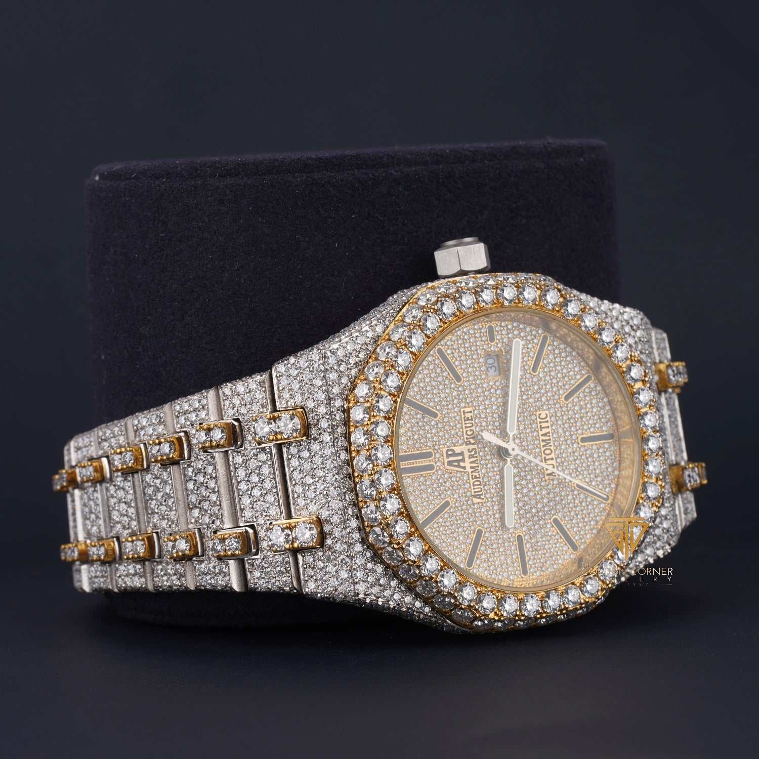 Iced Out Round Cut Moissanite Diamond Japan Automatic Men's Watch