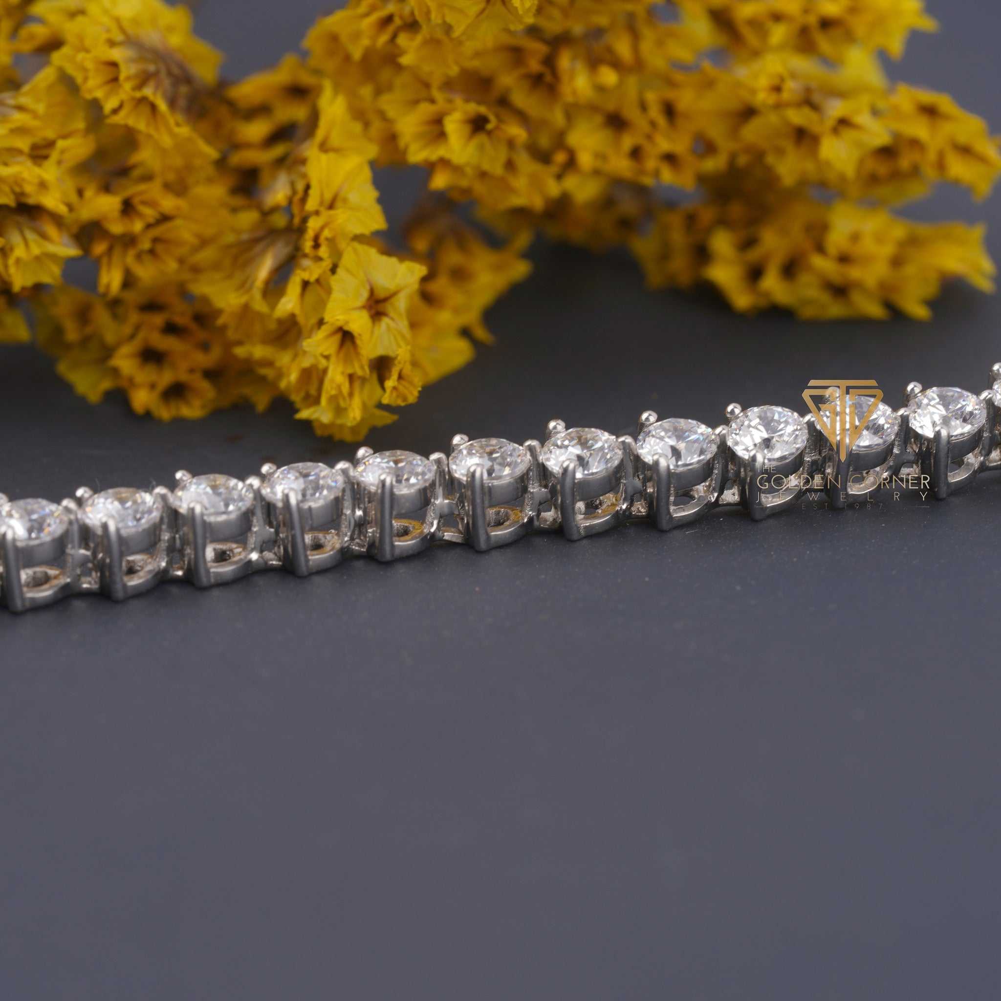 Moissanite Round Cut Three Prongs Set Womens Tennis Bracelet