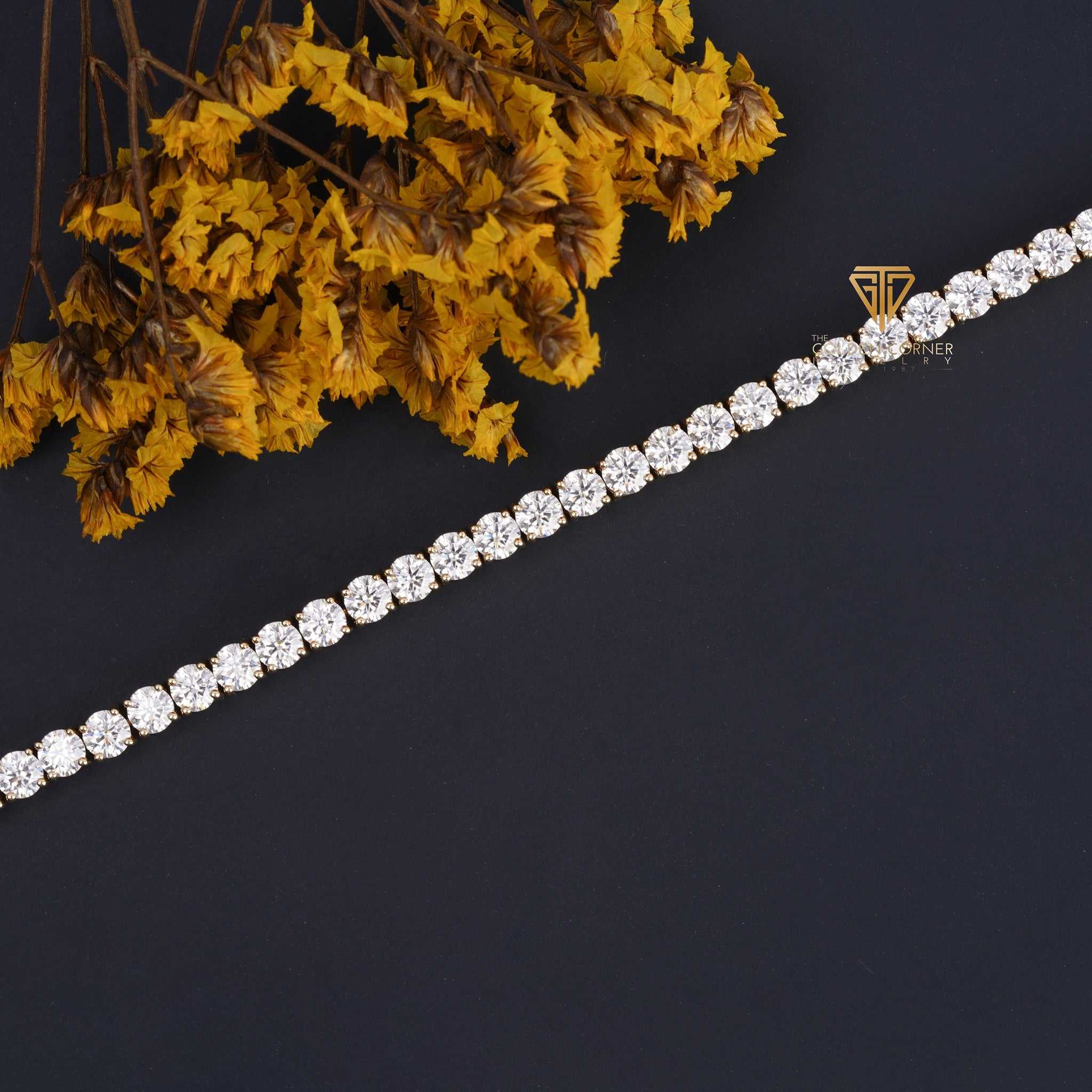 4 MM Round Cut Moissanite Womens Wedding Tennis Bracelet