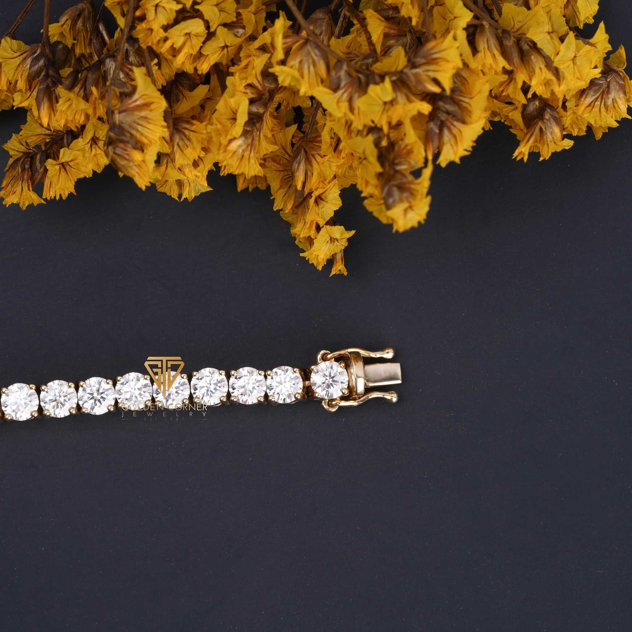 4 MM Round Cut Moissanite Womens Wedding Tennis Bracelet