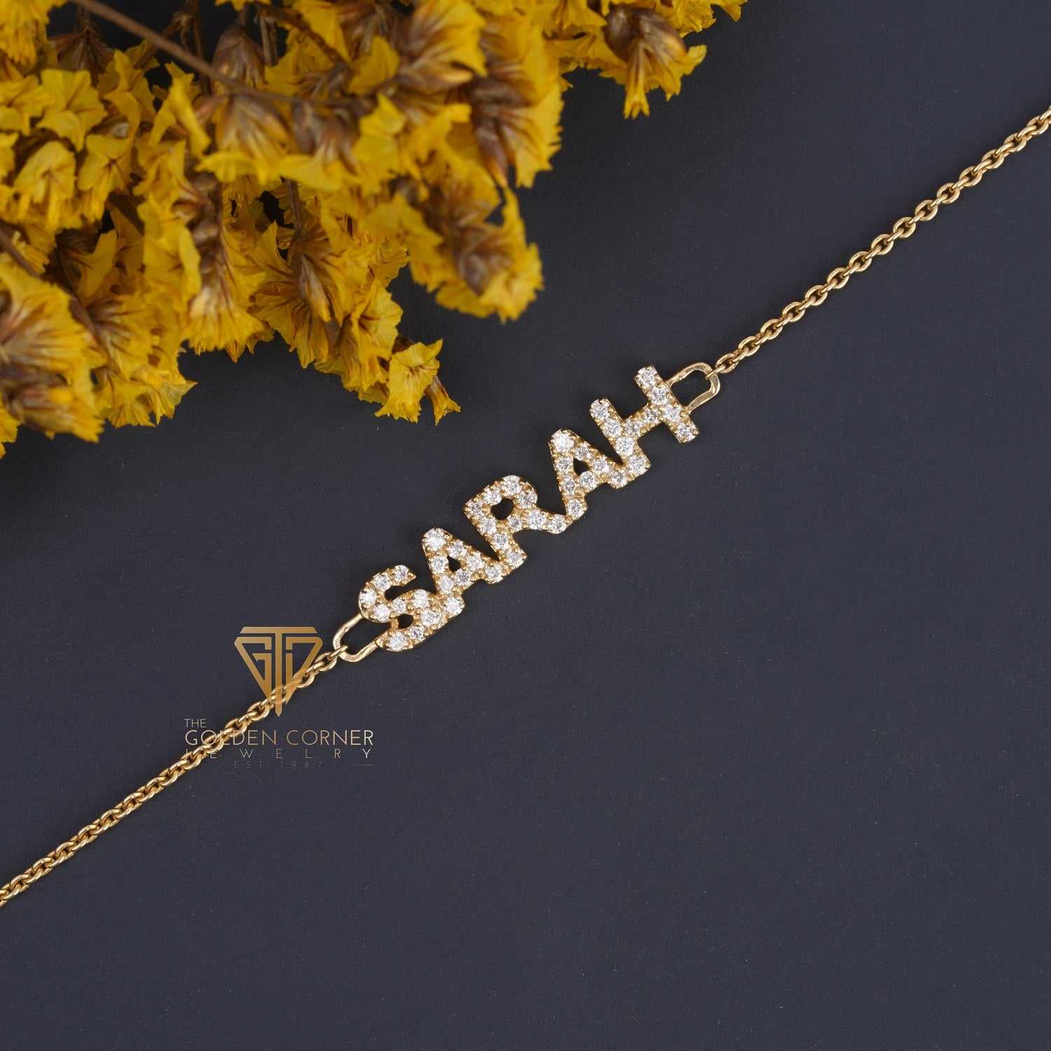 SARAH Custom Round Cut Dainty Moissanite Name Bracelet