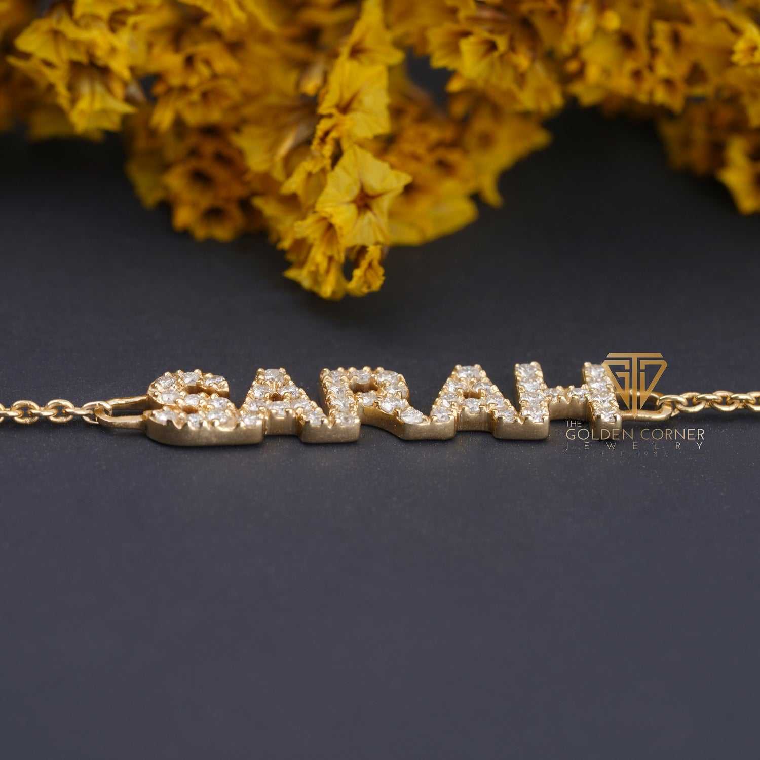 SARAH Custom Round Cut Dainty Moissanite Name Bracelet