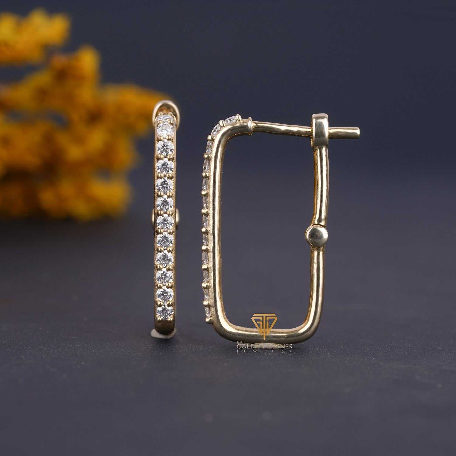 Dainity Pave Style Round Shape Moissanite Huggie Hoop Earring