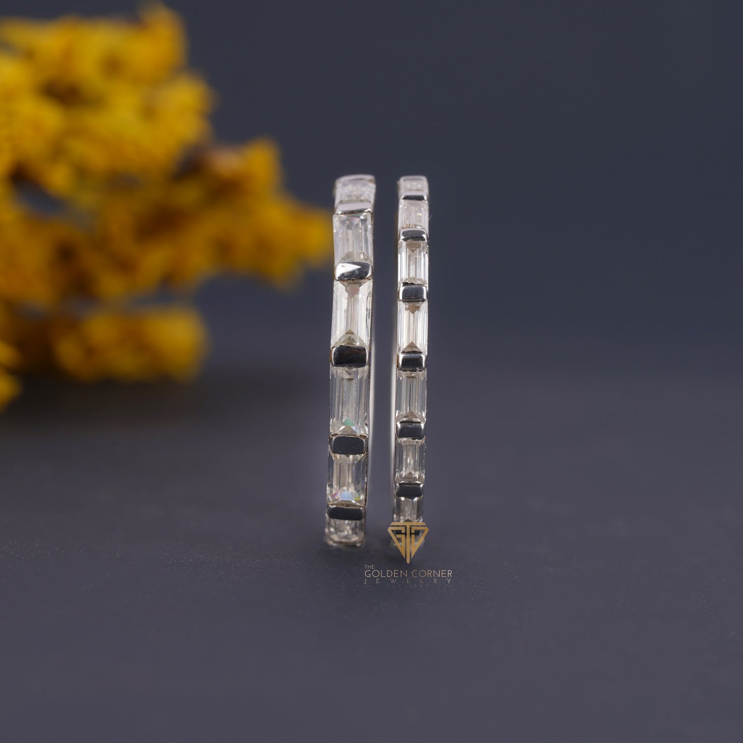 2.3/1.5 MM Bar Set Baguette Cut Moissanite Full Eternity Band