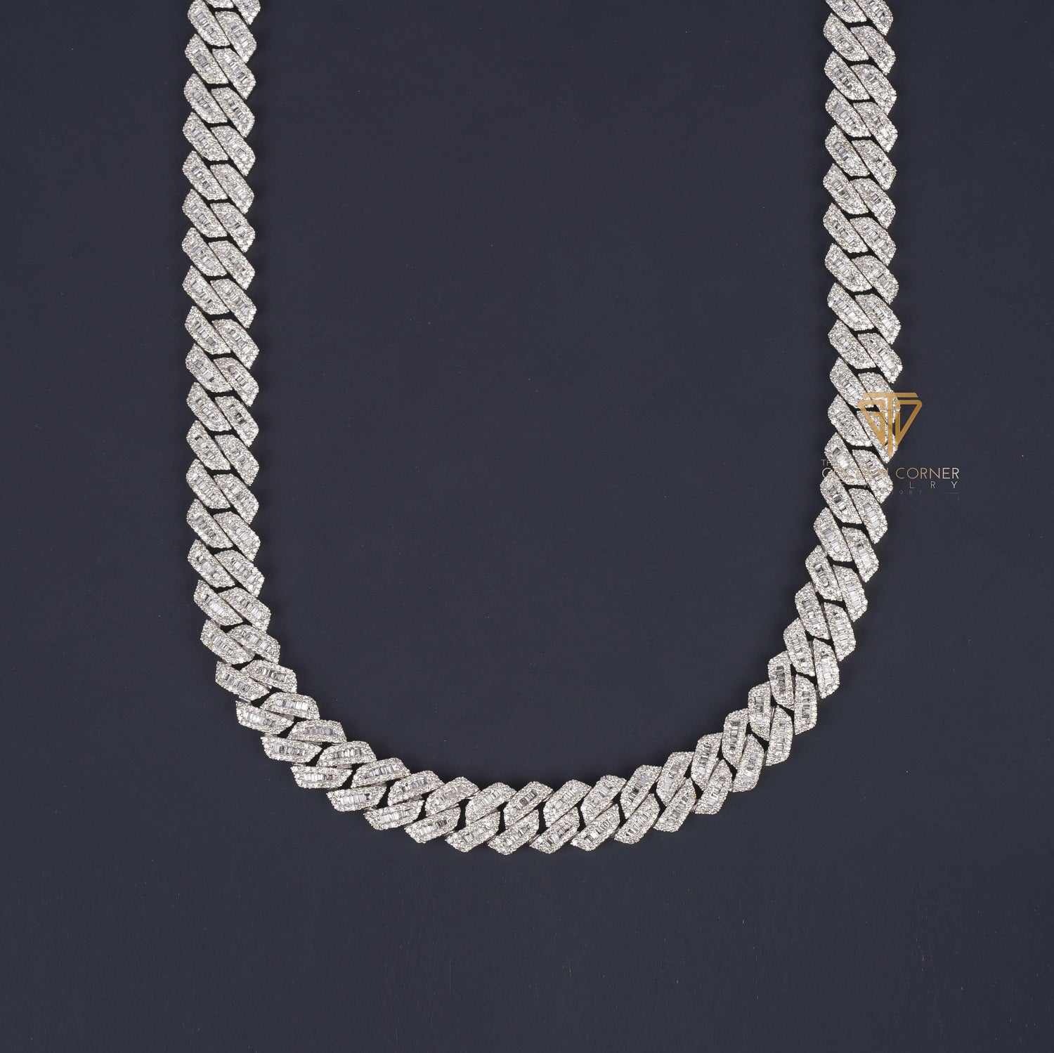 Iced Out Round & Baguette Cut Moissanite Diamond Miami Cuban Link Chain