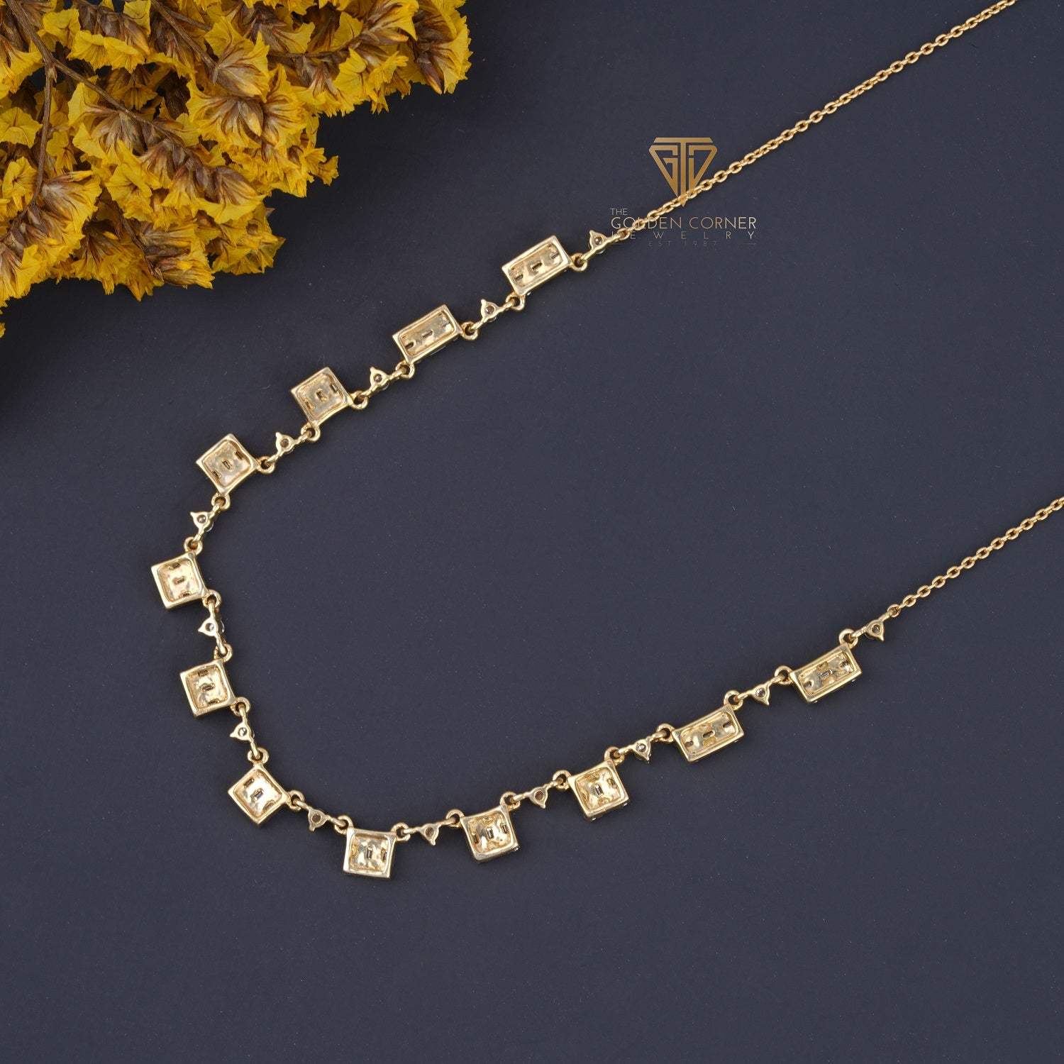 2.03 CT Baguette & Round Cut Moissanite Diamond Necklace