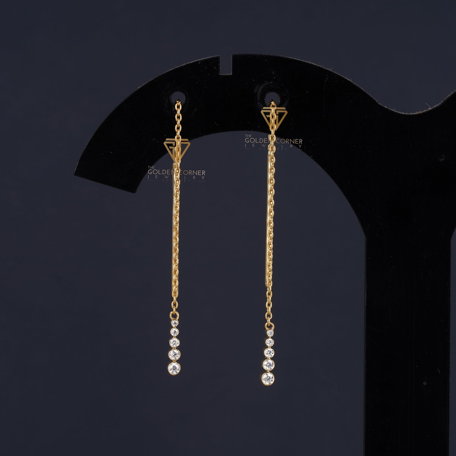 0.40 Long Drop Dangle Moissanite Diamond Earrings