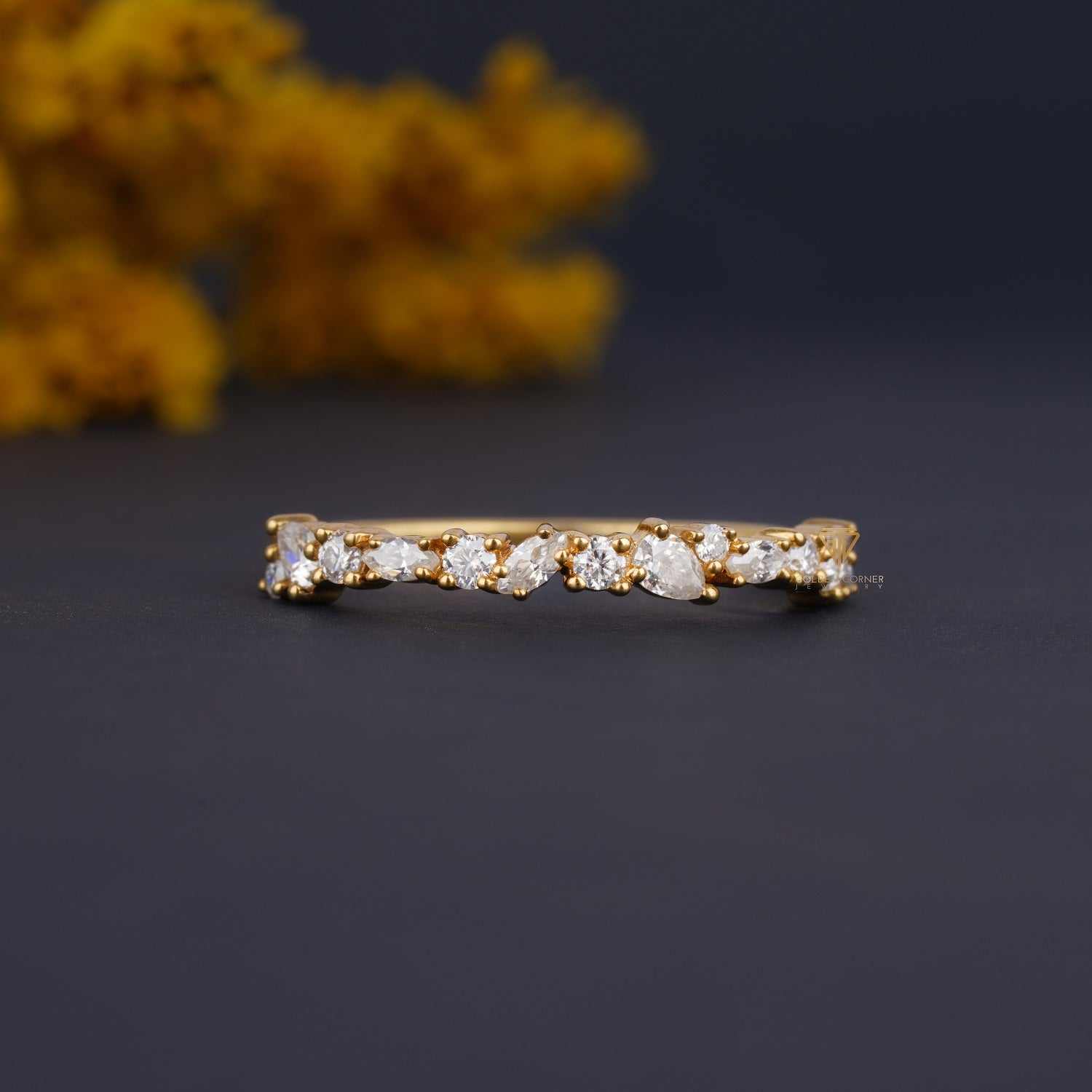 Vintage Marquise Shape Moissanite Stacking Band