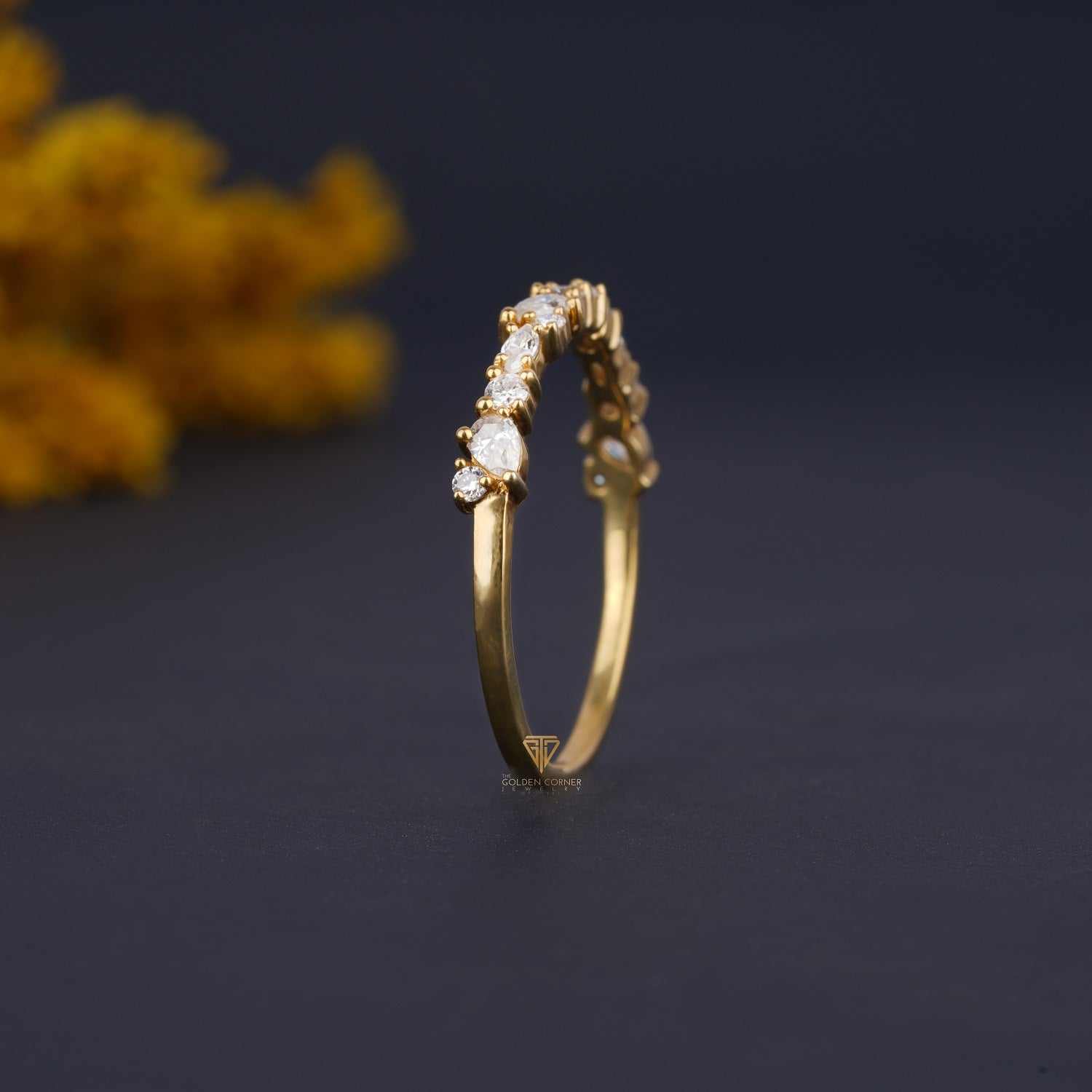 Vintage Marquise Shape Moissanite Stacking Band