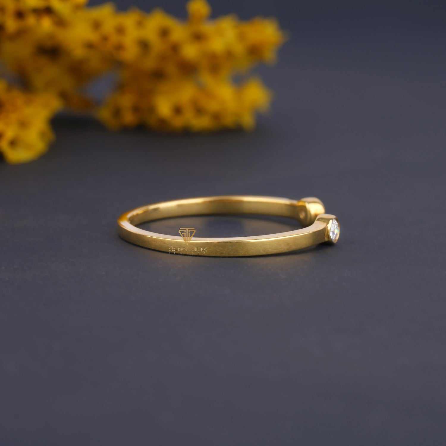 Two Stone Infinite Elements Round Shape Open Band Ring