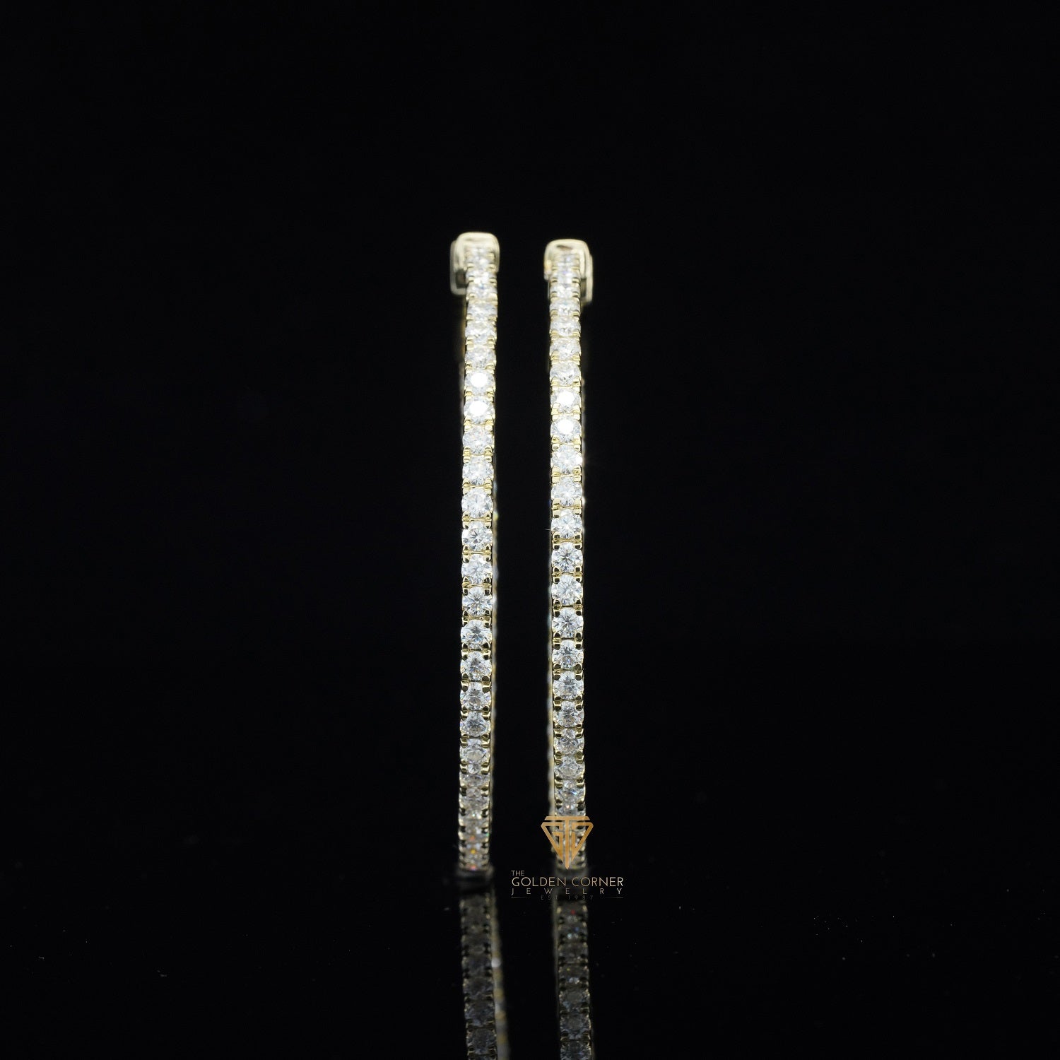 4.50 CT Micro Pave Moissanite Diamond Modern Hoop Earrings