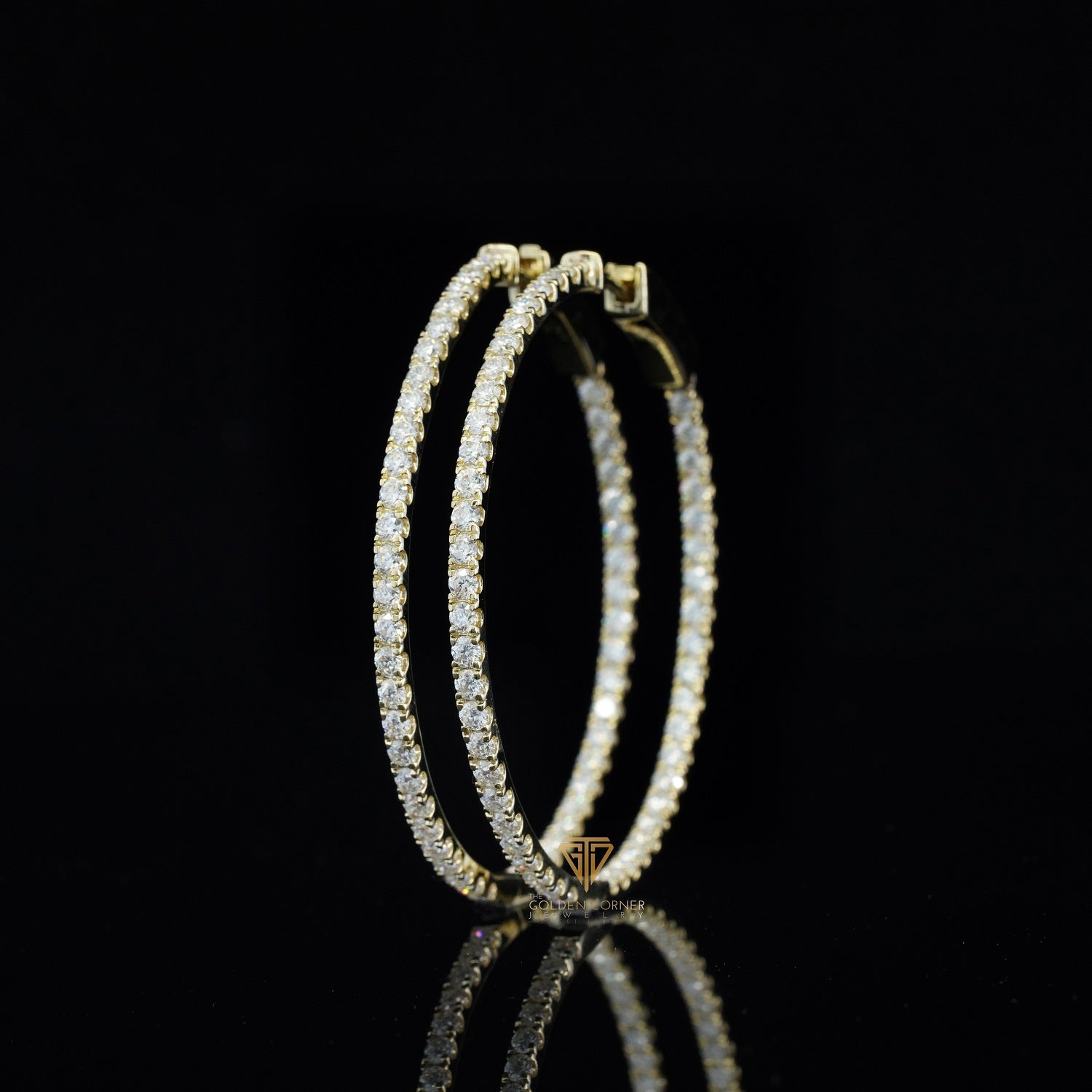 4.50 CT Micro Pave Moissanite Diamond Modern Hoop Earrings