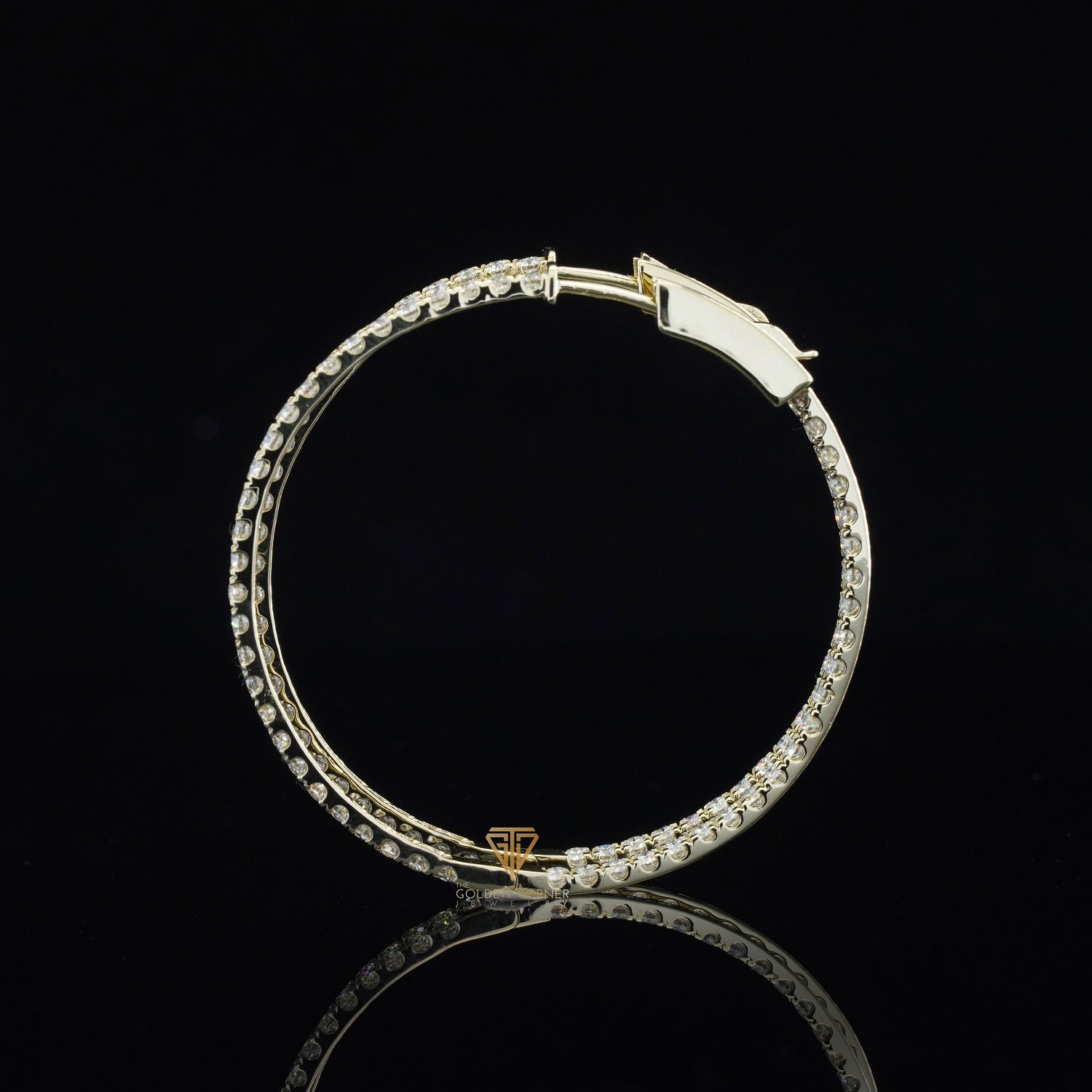 4.50 CT Micro Pave Moissanite Diamond Modern Hoop Earrings