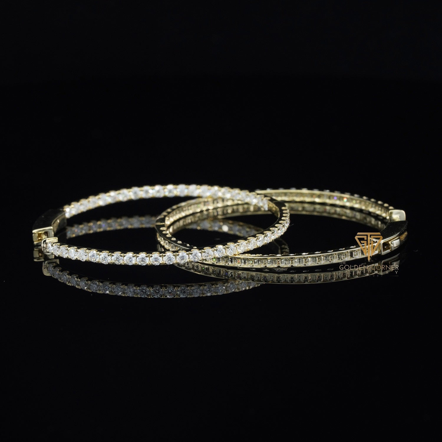 4.50 CT Micro Pave Moissanite Diamond Modern Hoop Earrings