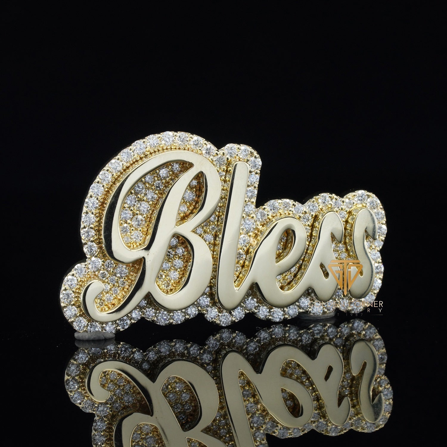 Bless Round Cut Hip Hop Moissanite Custom Name Pendant Second 