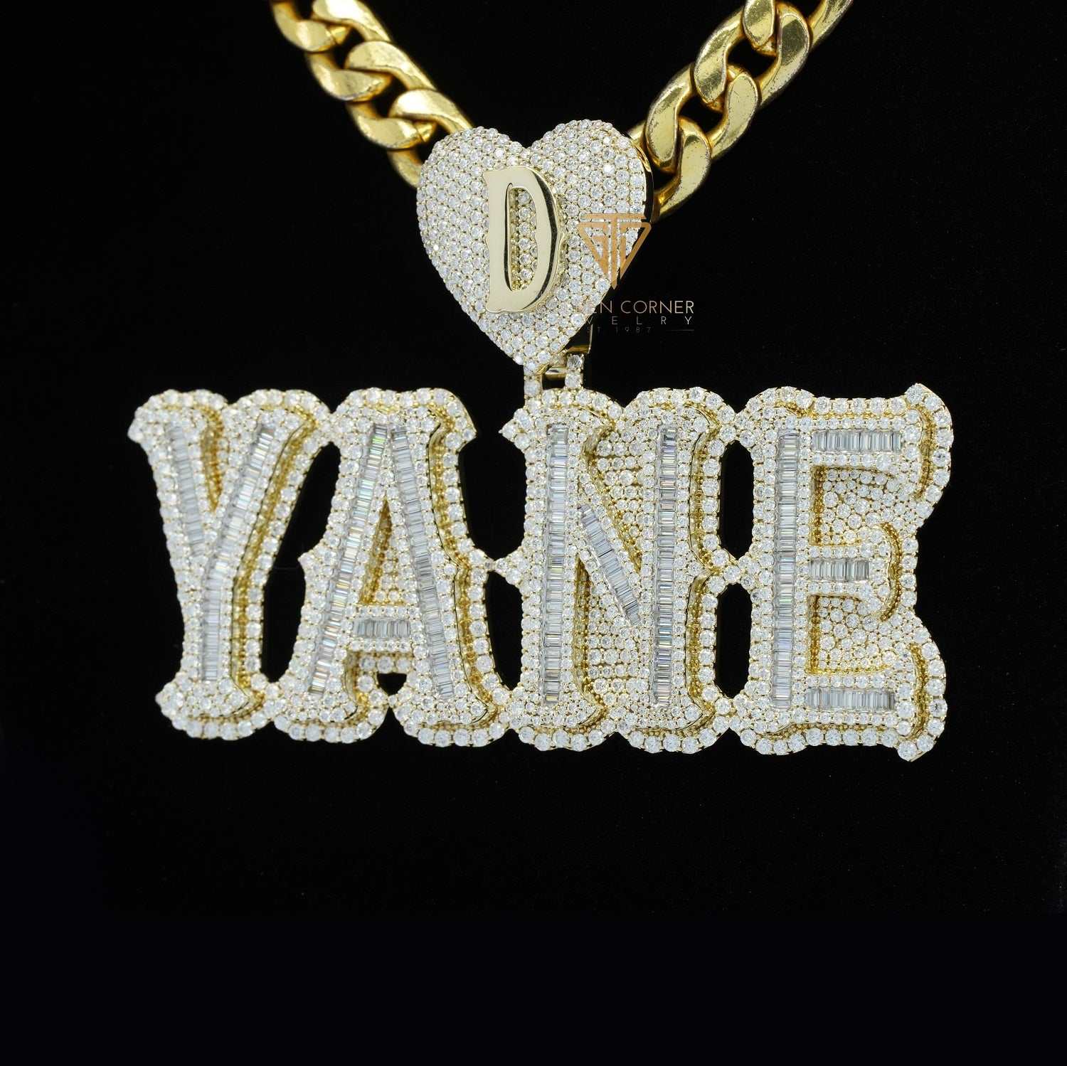 YANE Iced Out Round and Baguette Moissanite Hip Hop Custom Pendant Second