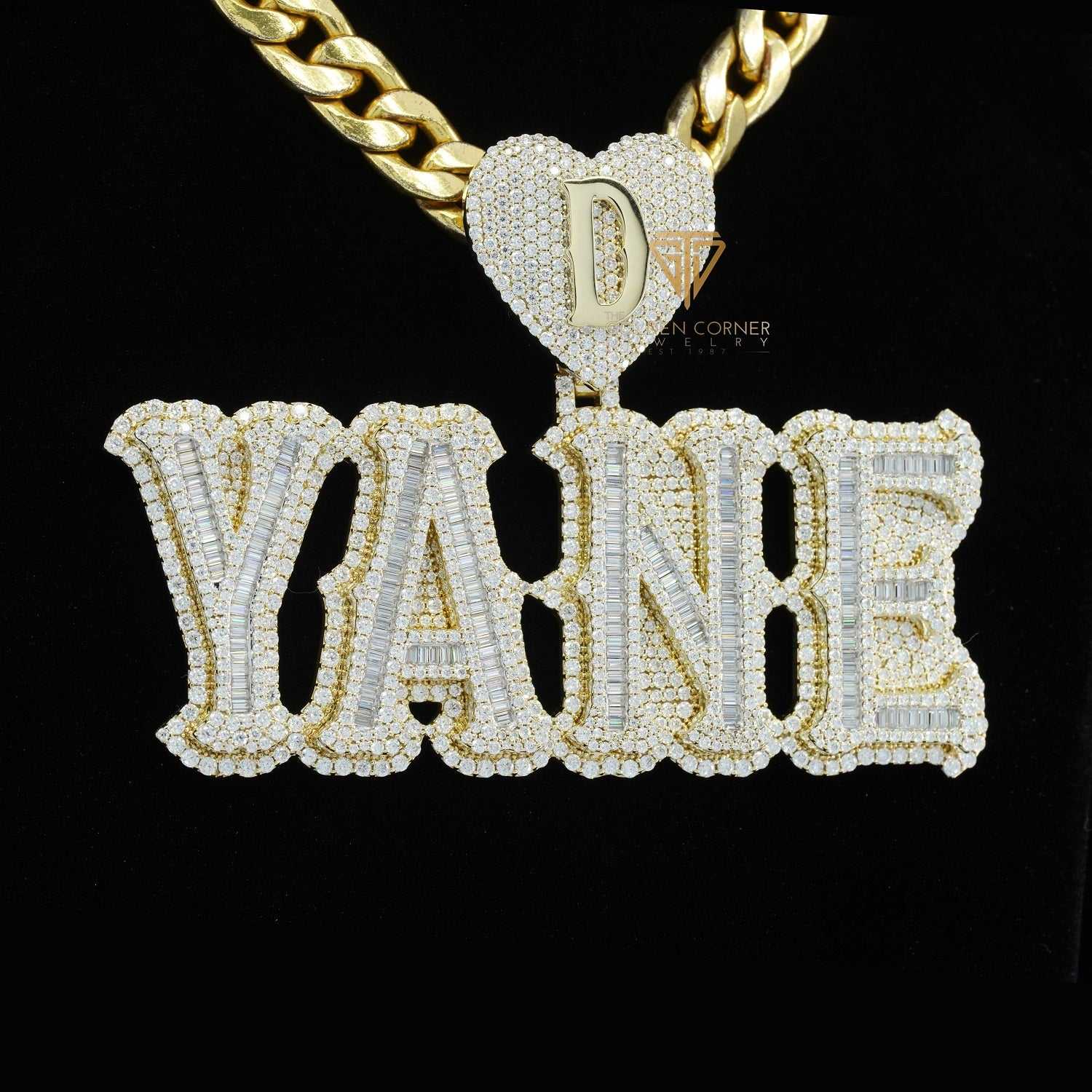 YANE Iced Out Round and Baguette Moissanite Hip Hop Custom Pendant Third