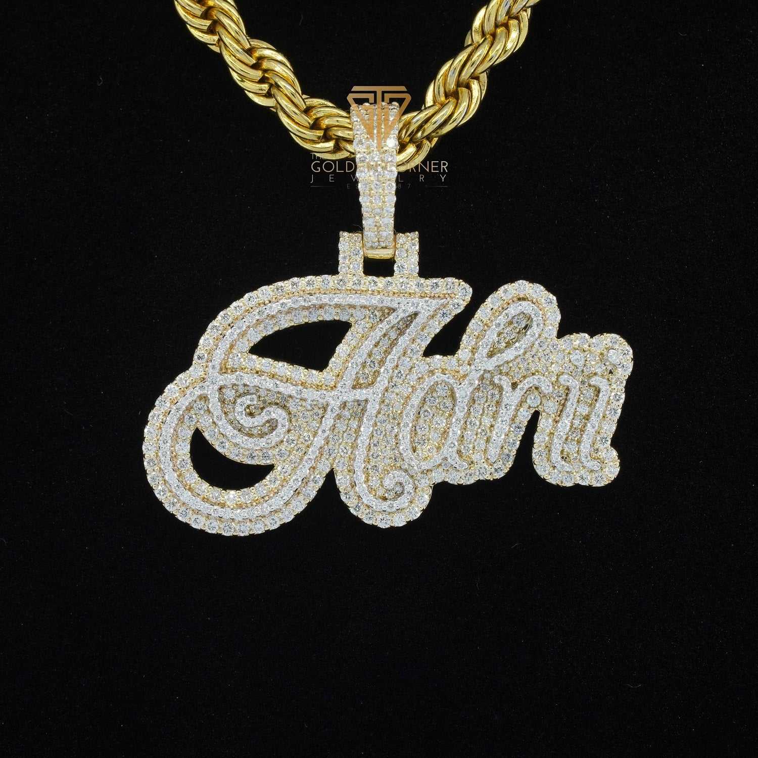 Adrii Iced Out Round Shape Moissanite Hip Hop Custom Name Pendant First