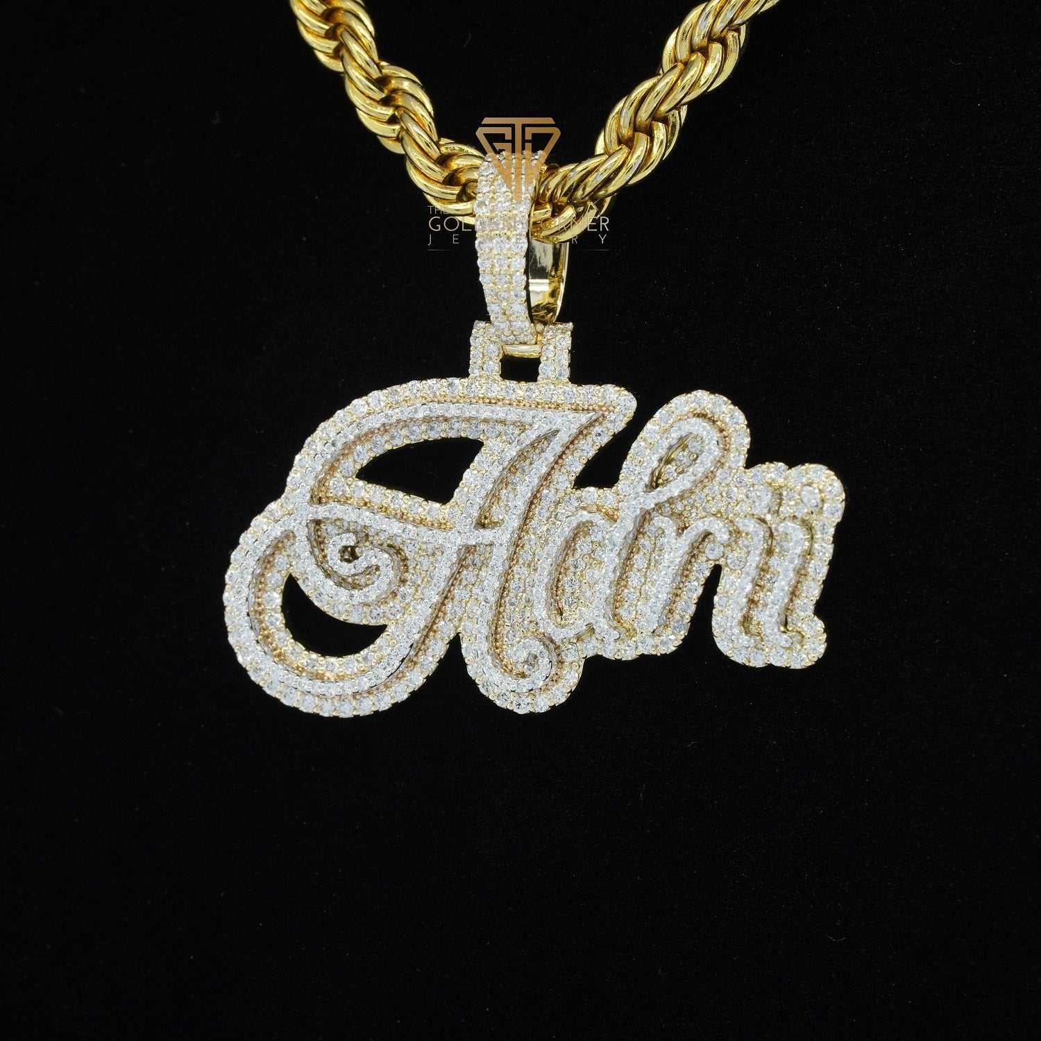 Adrii Iced Out Round Shape Moissanite Hip Hop Custom Name Pendant Third