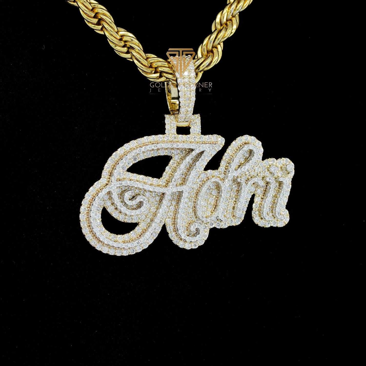 Adrii Iced Out Round Shape Moissanite Hip Hop Custom Name Pendant Forth