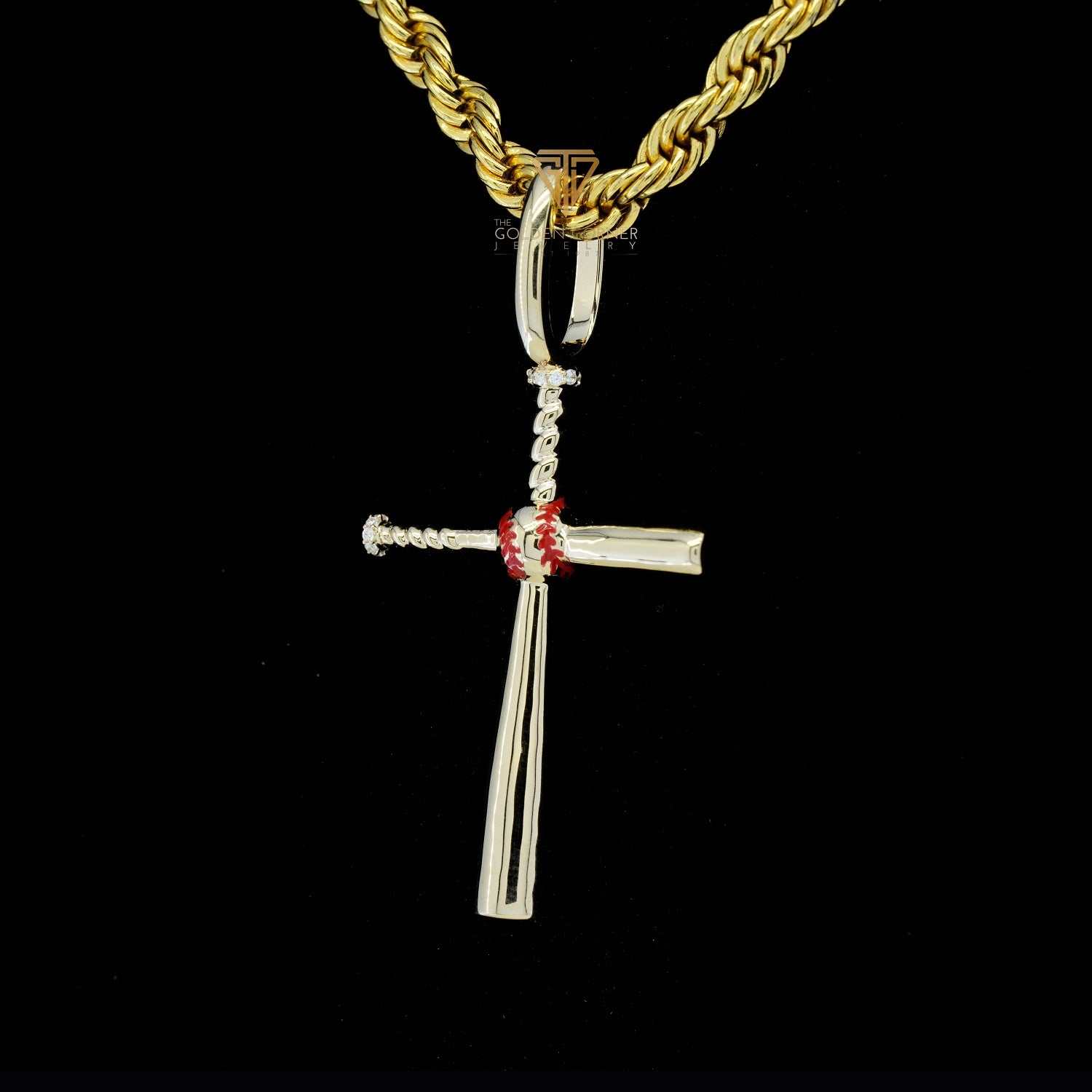 Baseball Jesus Crucifix Round Cut Moissanite Hip Hop Pendant Second