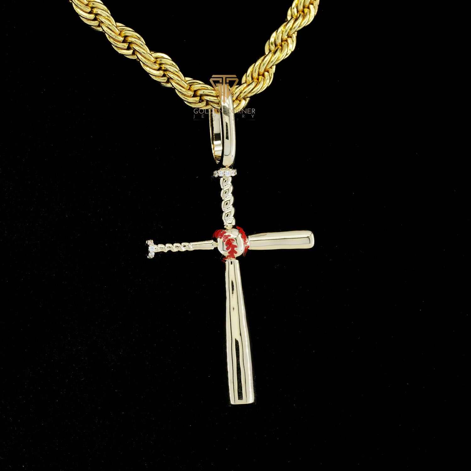 Baseball Jesus Crucifix Round Cut Moissanite Hip Hop Pendant Third