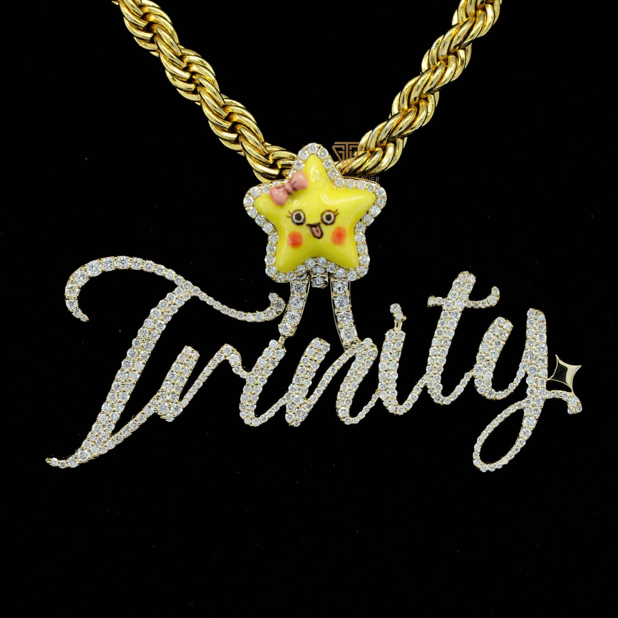 Trinity Custom Moissanite Diamond Iced Out Hip Hop Name Pendant First